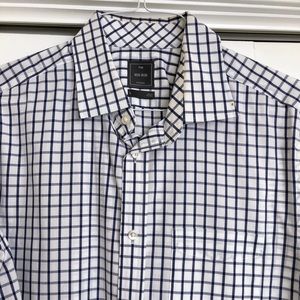 Used Gap Non-Iron Casual Shirt Large Blue White